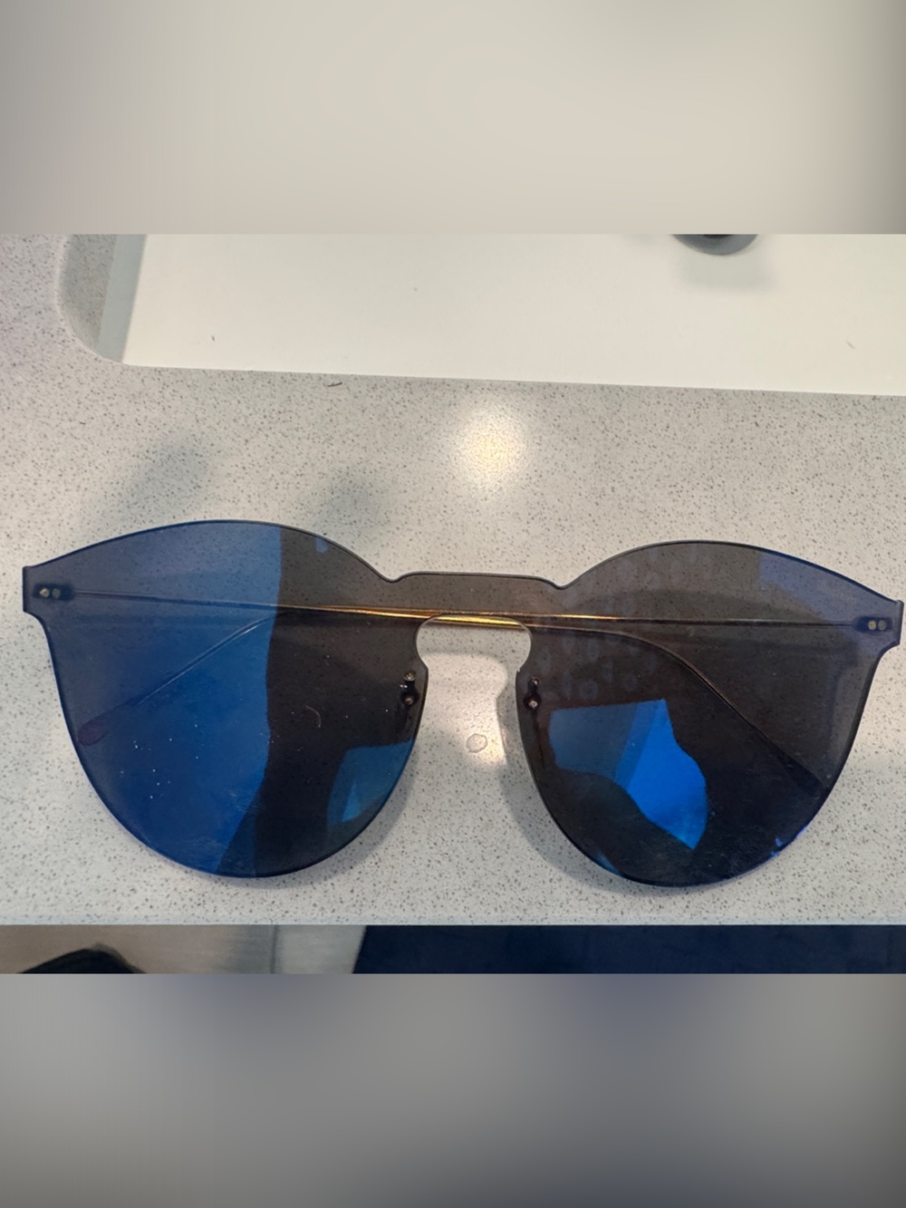 Illesteva Blue Mirrored Shield Sunglasses